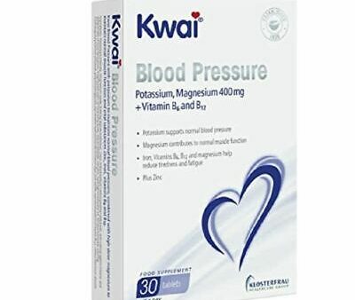 Kwai Blood Pressure Potassium, Magnesium 400mg + Vitamin B6 and B12, 30 Tablets For Discount