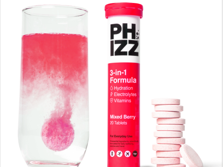 Phizz Mixed Berry 3-in-1 Hydration, Electrolytes and Vitamins Effervescent,  20 Tablets Online Hot Sale