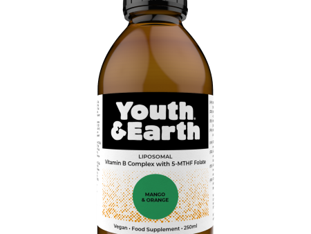 Youth & Earth Liposomal B Complex with 5-MTHF Folate, 250ml For Cheap