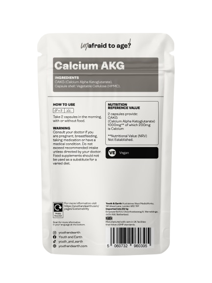 Youth & Earth Calcium Alpha Keto Glutarate, 60 Capsules Supply