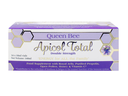 Queen Bee Apicol Total Double Strength Royal Jelly, 14 Vials Online Hot Sale