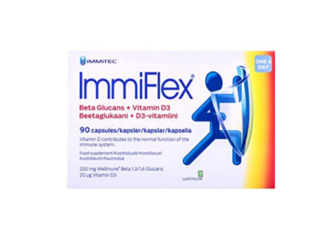 Immitec Immiflex Beta Glucans+ Vitamin D3,  90 VCapsules Supply