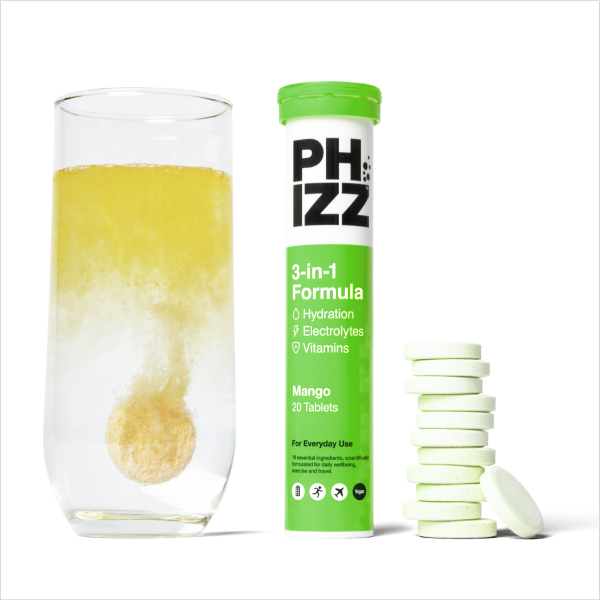 Phizz Mango 3-in-1 Hydration, Electrolytes and Vitamins Effervescent, 20 Tablets Hot on Sale