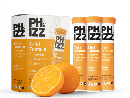 Phizz Orange 3-in-1 Hydration, Electrolytes and Vitamins Effervescent Multi-pack, 60 Tablets Online