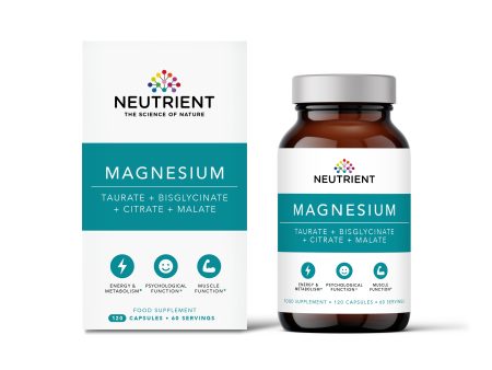 Neutrient  Magnesium ( Taurate, Bisglycinate, Citrate & Malate) 120 Capsules Fashion