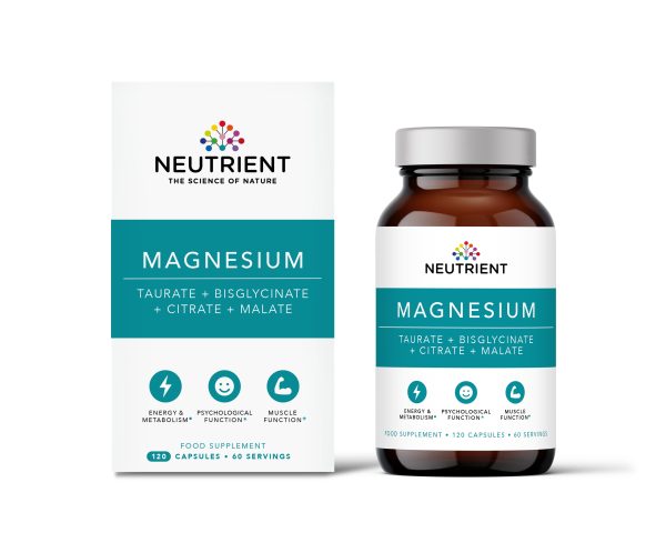 Neutrient  Magnesium ( Taurate, Bisglycinate, Citrate & Malate) 120 Capsules Fashion