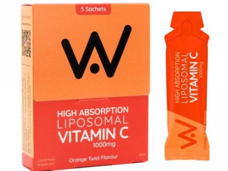 Well Actually Vitamin C 1000mg Liposomal Liquid - High Absorption, 5 Sachet Pack  Orange Twist Online now