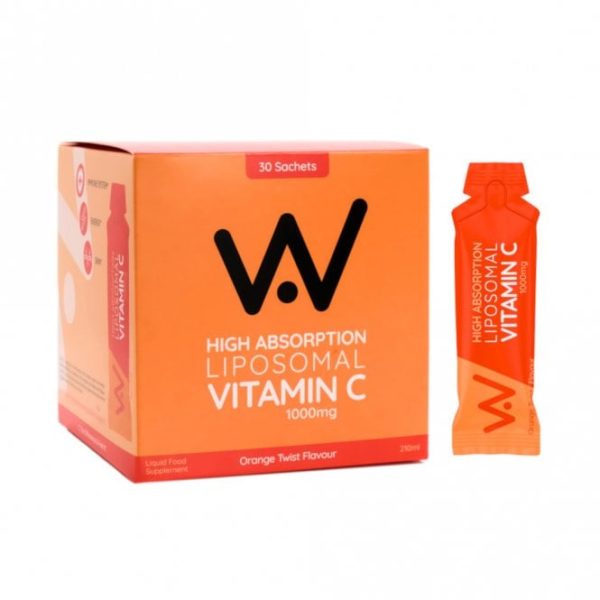 Well Actually Vitamin C 1000mg Liposomal Liquid - High Absorption, 30 Sachet Pack Orange Twist For Cheap