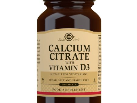 Solgar Calcium Citrate with Vitamin D3, 250mg, 240 Tablets For Cheap